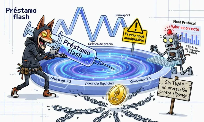Float Protocol pierde USD $28.000 tras un ataque con flash loan en Uniswap V3