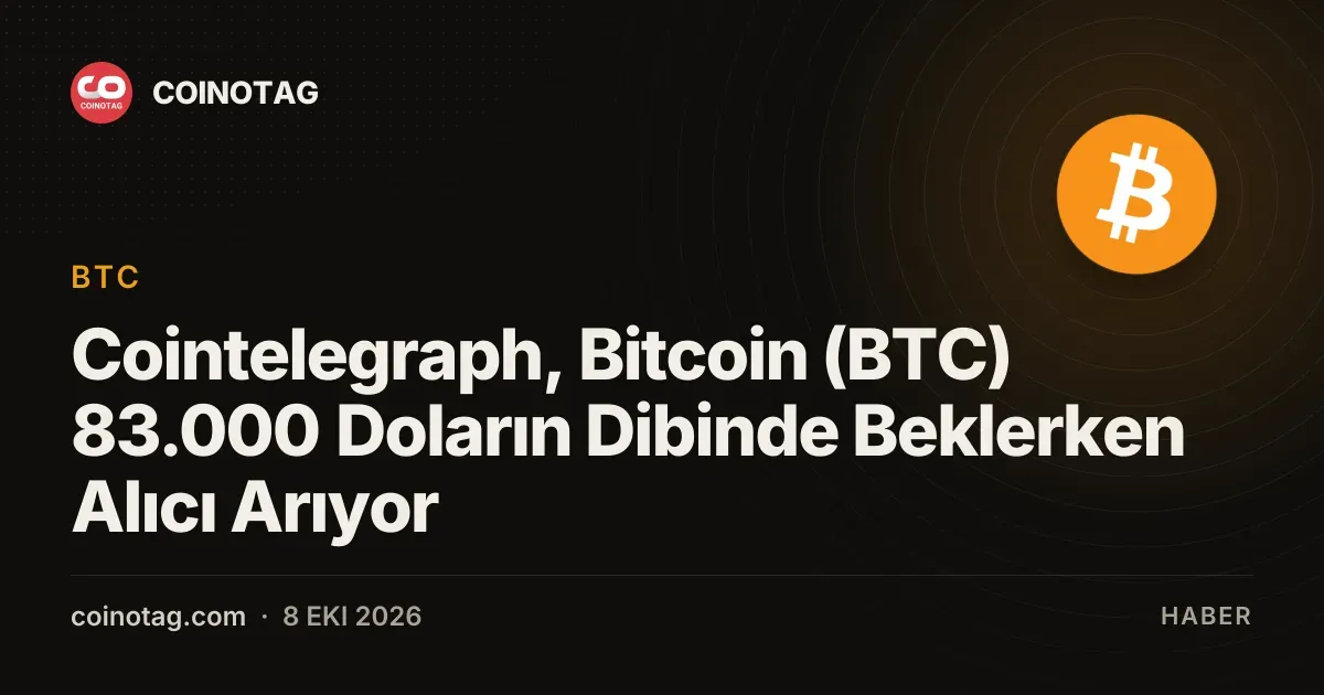 Bitcoin 83.000 dolarda alıcı ararken Cointelegraph'ta trafik yüzde 80 azaldı