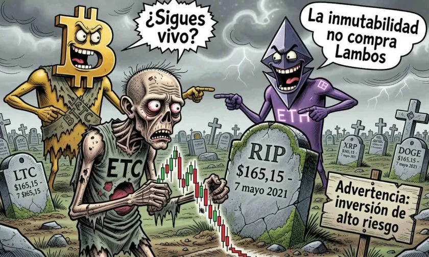Ethereum Classic (ETC) el 01/08/2026: el colapso del antiguo Ethereum sin señales de fondo