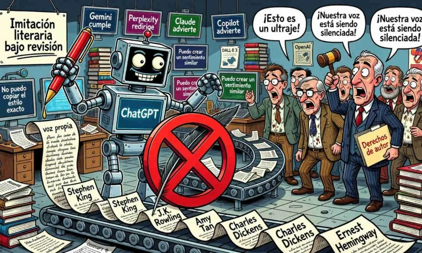 ChatGPT bloquea solicitudes para copiar el estilo de autores famosos