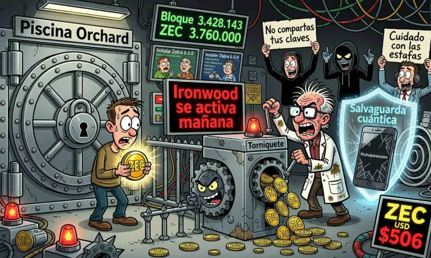 Zcash activa Ironwood y bloquea una piscina con ZEC 3.760.000