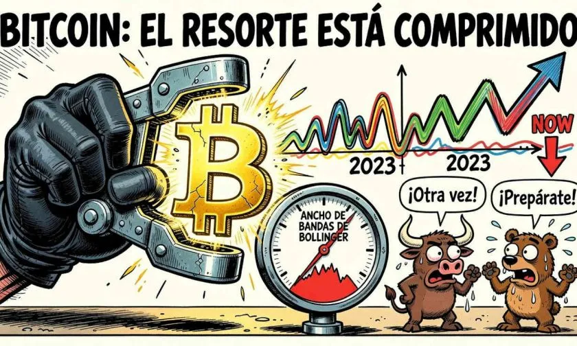 Bitcoin en compresión extrema según Bandas de Bollinger, podría haber explosión