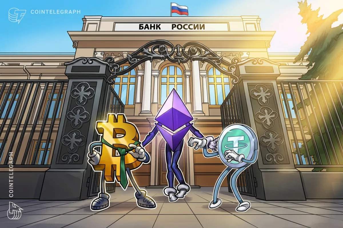 Russia's central bank suggests regulated trading of Bitcoin, Ether, and USDT