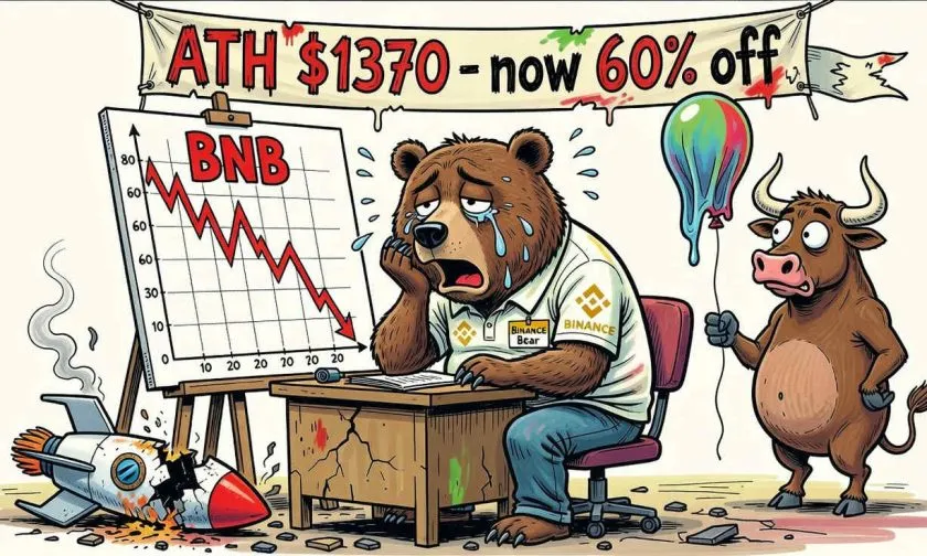 BNB se hunde un 60% desde su ATH: ¿es el fin del ciclo alcista del token de Binance?