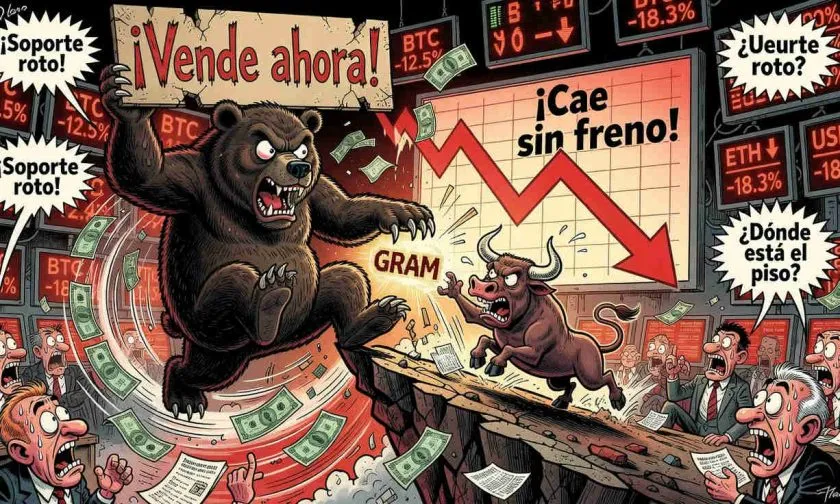 GRAM alcanza mínimo de $1,32 y pierde soporte clave tras fuerte caída