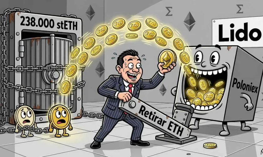 Justin Sun retira otros 5.000 ETH de Lido y envía parte a Poloniex