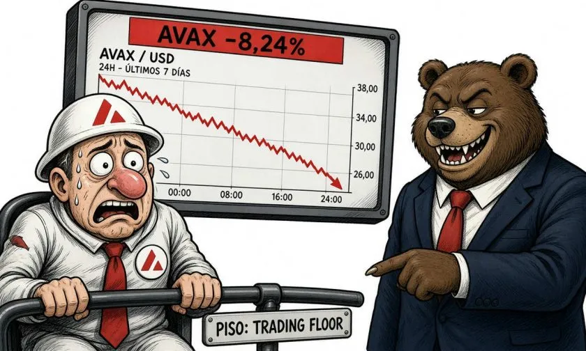 Avalanche (AVAX) registra caída del 8,24% tras rally de 30 días