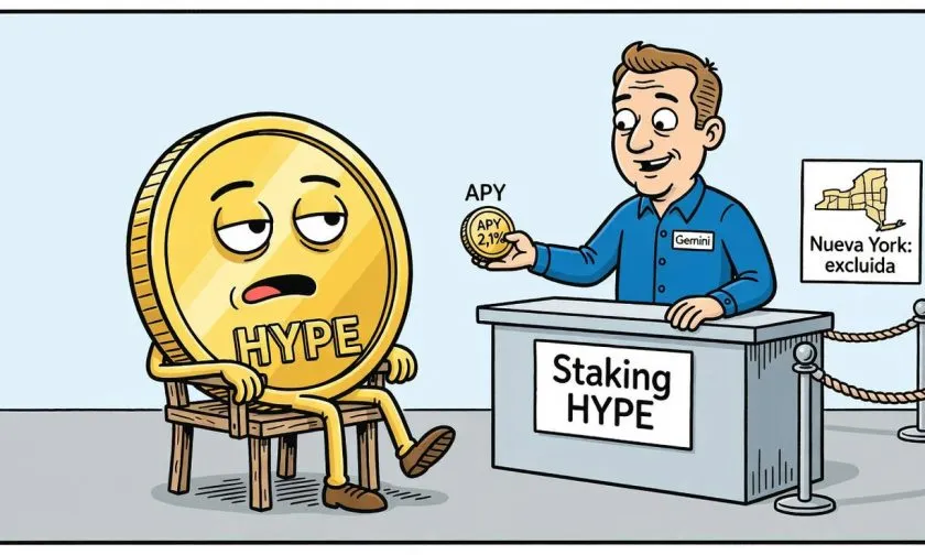 Gemini habilita staking de HYPE con un rendimiento aproximado de 2,1% anual