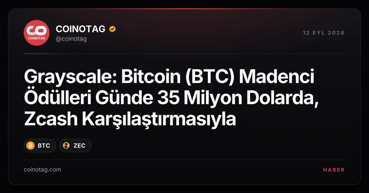Grayscale verilerine göre Bitcoin madenci ödülleri günde 35 milyon dolara ulaşıyor