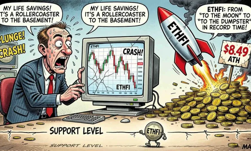 Ether.fi ($ETHFI) cae 5,53% y pone en riesgo soporte clave de USD $0,38