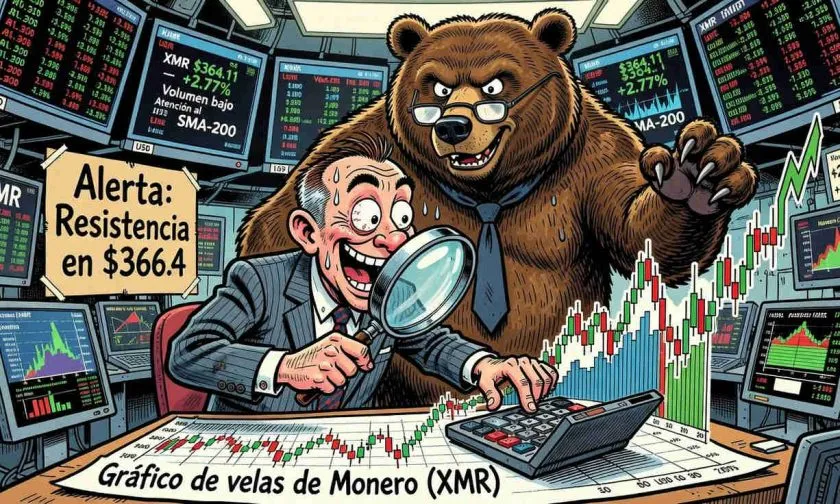 Monero repunta 2,77% y supera los $364 mientras el mercado evalúa su resistencia