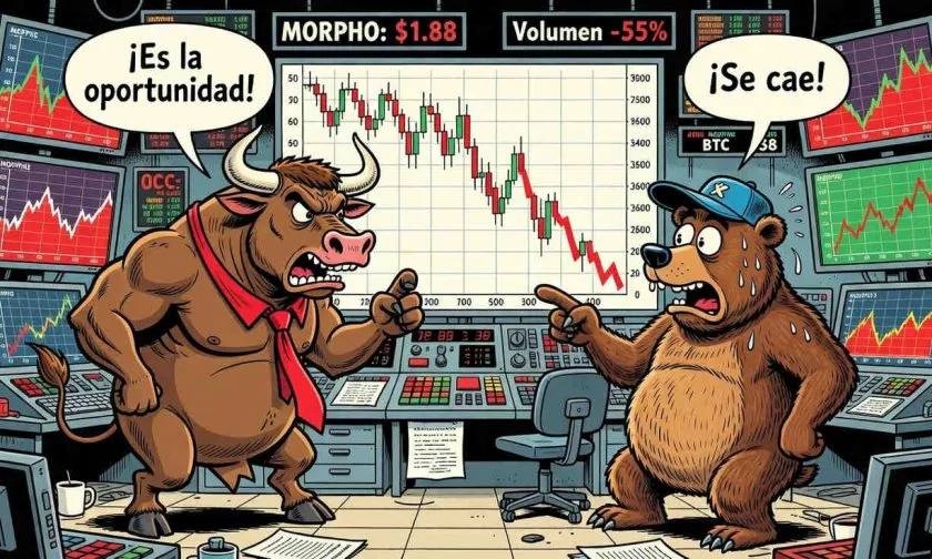 MORPHO se cotiza a USD $1,88 con un volumen en caída del 55% en agosto