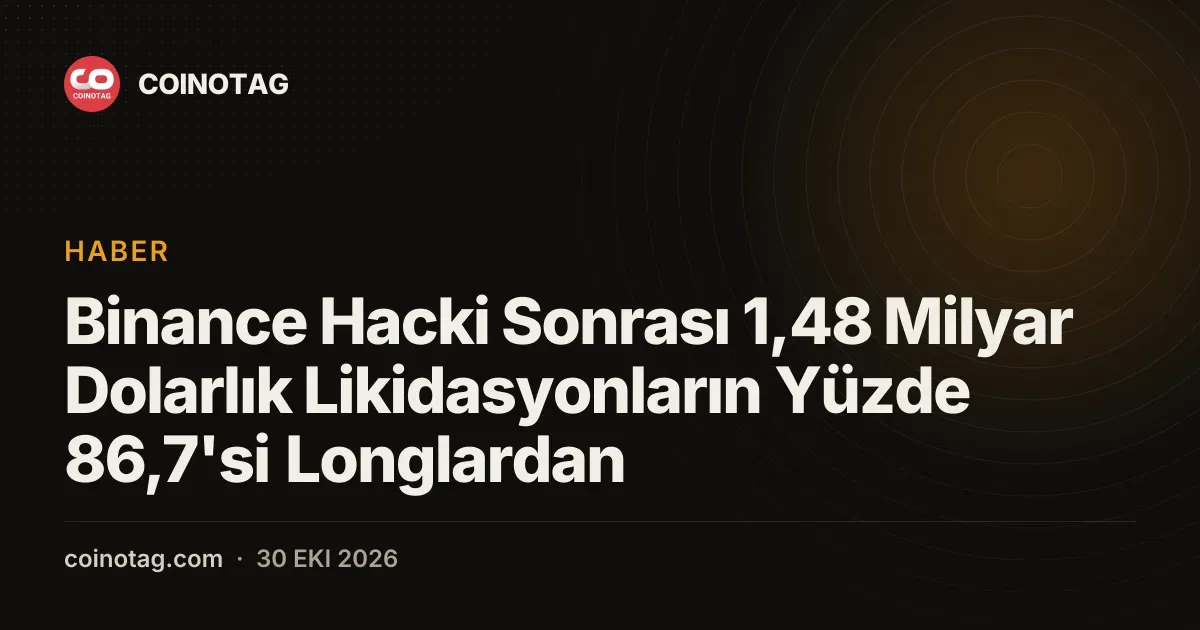 Binance hacki sonrasi yasanan 1,48 milyar dolarlik likidasyonun yuzde 86,7'sini long pozisyonlar olusturdu