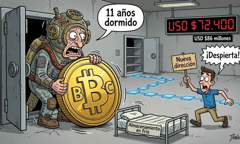 Carteras inactivas desde 2014 transfieren 1.314 BTC por $94 millones