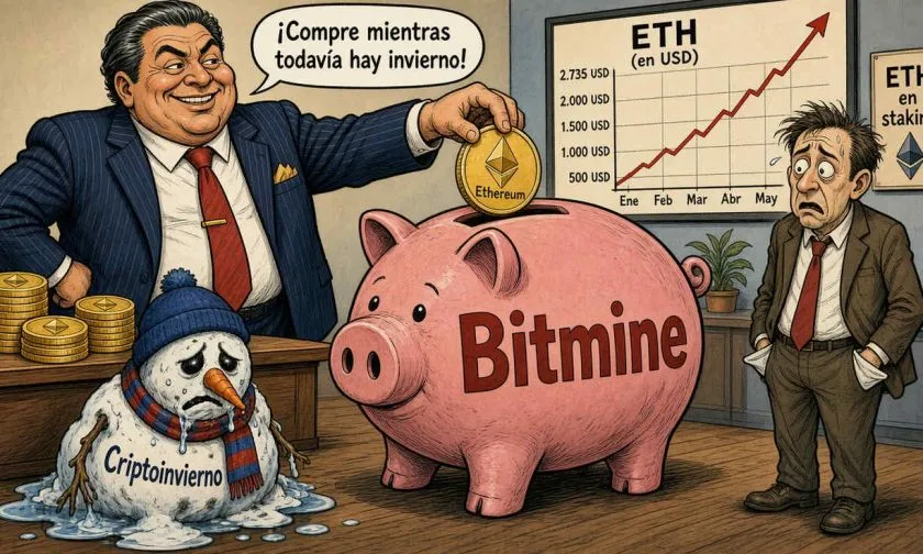 Bitmine adquiere $75.2 millones en ETH, apunta al fin del criptoinvierno