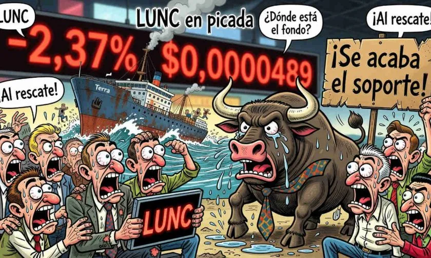 Terra Classic (LUNC) cae a $0,0000489 y enfrenta posible soporte clave