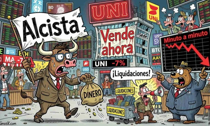 Uniswap cae 7% y recupera soporte crítico