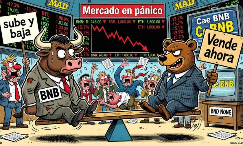 BNB se acerca a soporte clave tras caer 0,83% y cotizar a $589,62