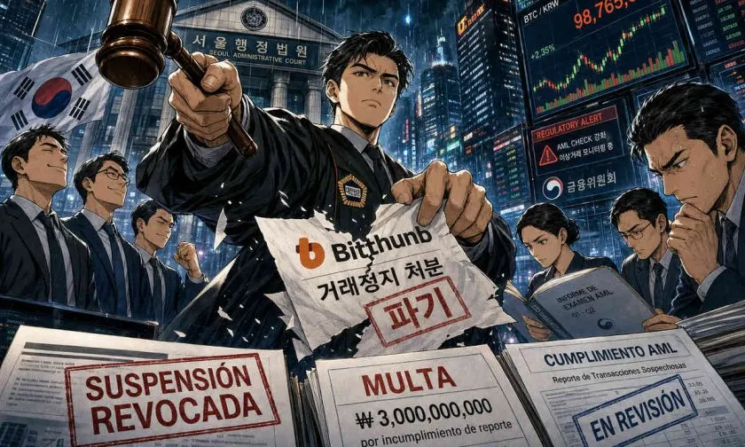 Juez en Corea del Sur revoca suspensión de seis meses contra Bithumb