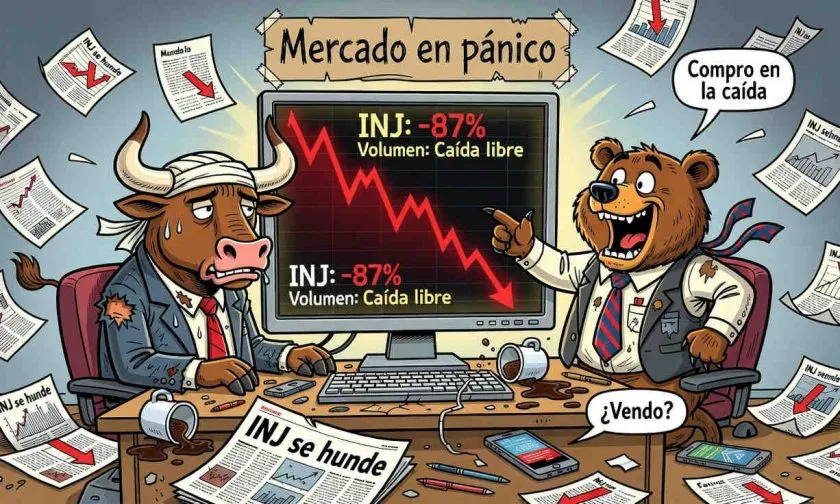 Injective (INJ) cae 5,82% y enfrenta soportes críticos tras correcciones técnicas