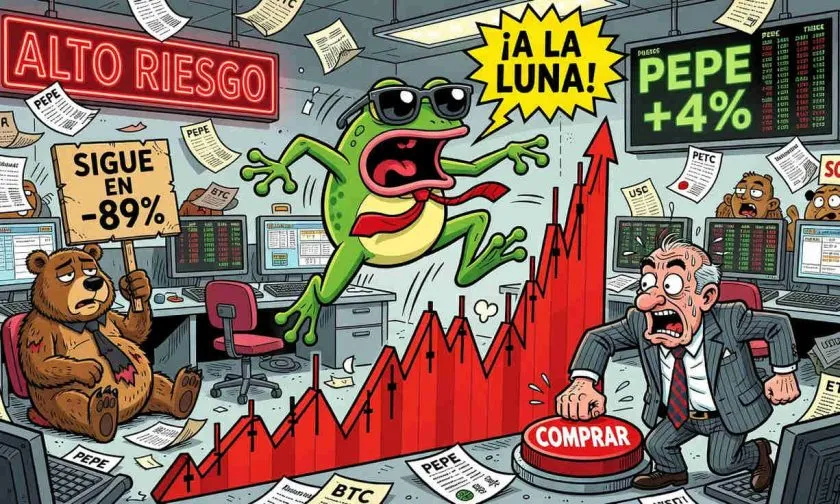 PEPE sube 4,04% y recupera volumen mientras sigue 89,67% bajo su ATH