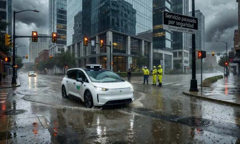 Waymo pausa su servicio en Atlanta tras otro robotaxi atrapado en inundaciones