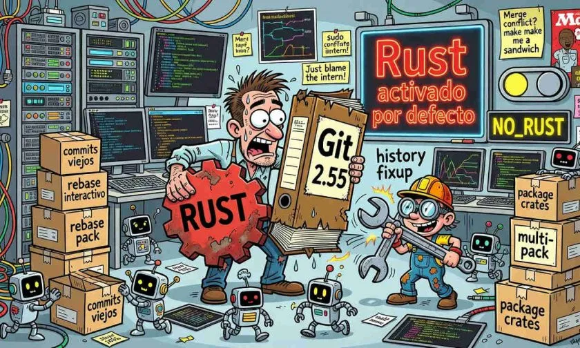 Git 2.55 activa Rust por defecto y estrena git history fixup