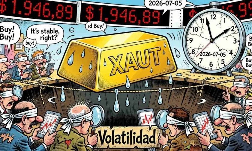 Tether Gold (XAUT) se consolida cerca de soporte clave mientras el volumen se desploma un 67%