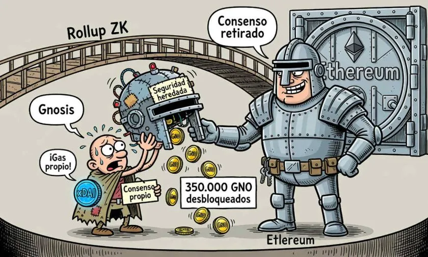 Gnosis abandona su propia seguridad y se convierte en rollup de Ethereum