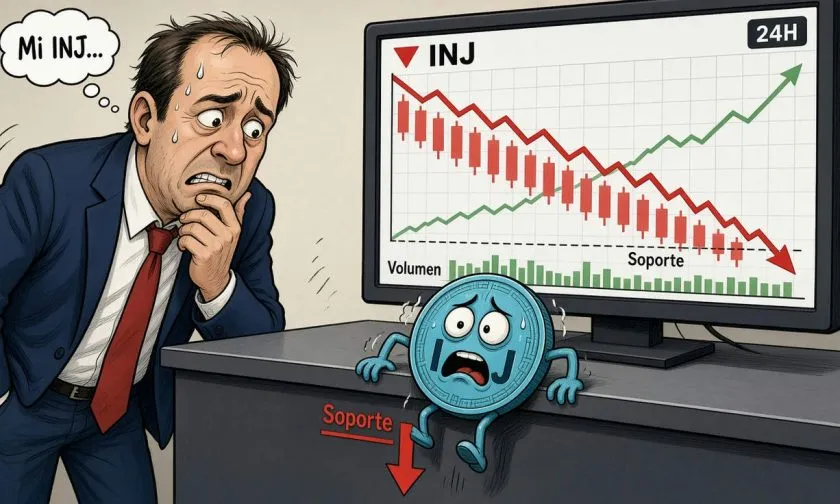 Retroceso del 6,99% en INJ tras tocar los USD $9,31