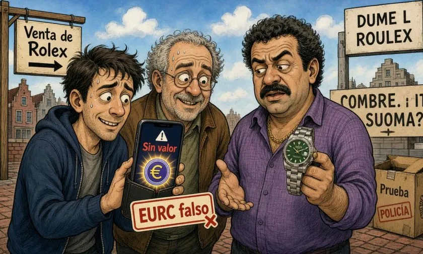 Detención de dos hombres en Países Bajos por estafa con tokens EURC y Rolex
