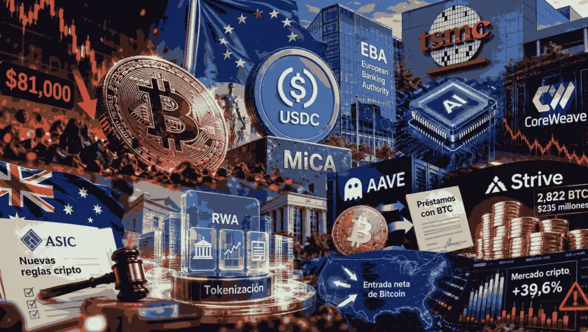 Bitcoin cae bajo 81000 dolares mientras la Union Europea intensifica la supervision sobre USDC