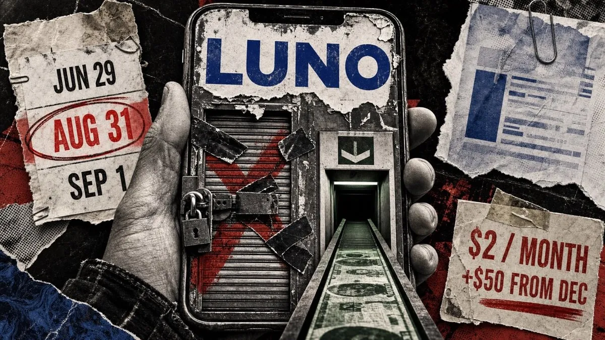 Luno blocks crypto transfers for some users, leaving a late August cash-out deadline before monthly fees hit