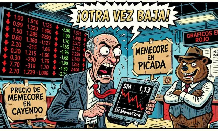 MemeCore cae 5% y rompe soporte clave tras rally del 14% semanal