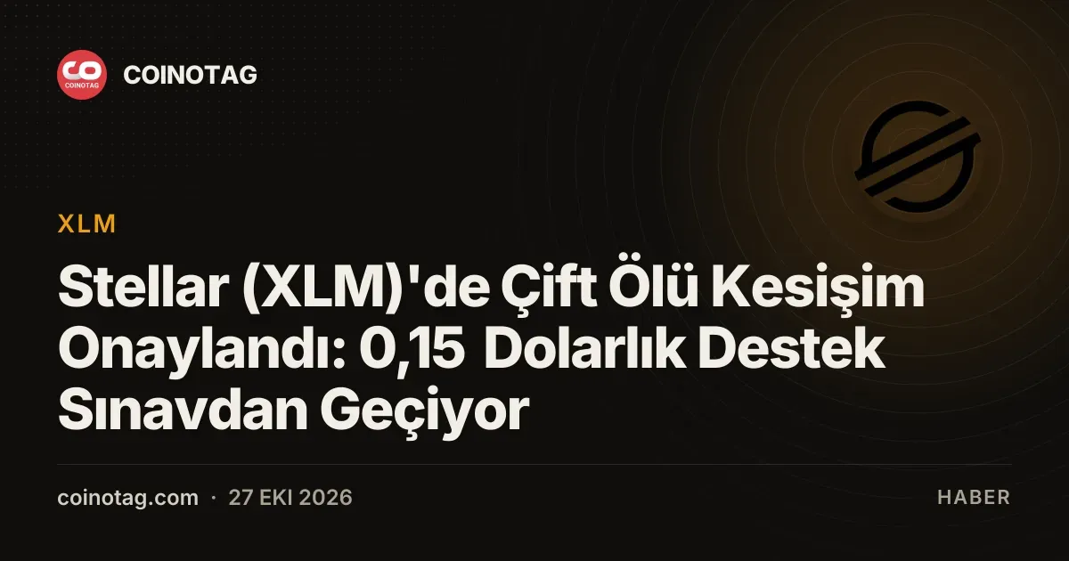 Stellar günlük grafikte onaylanan çift ölü kesişim ile 0,15 dolar desteğini test ediyor