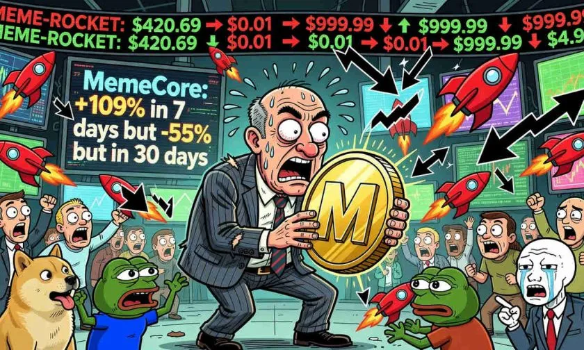 MemeCore ($M) se dispara un 19.75% en medio de un rebote explosivo este 3 de julio