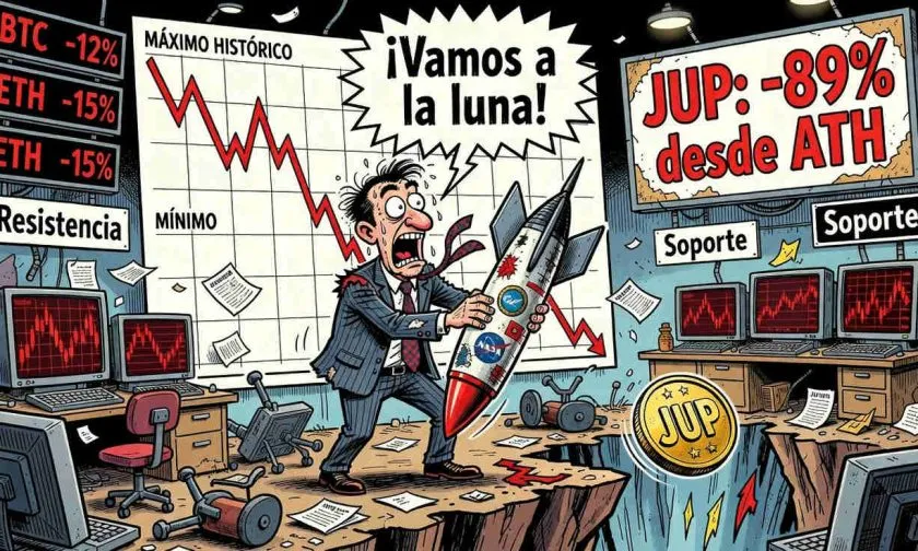 JUP: rebote del 1,45% pero permanece 89% por debajo de su máximo histórico