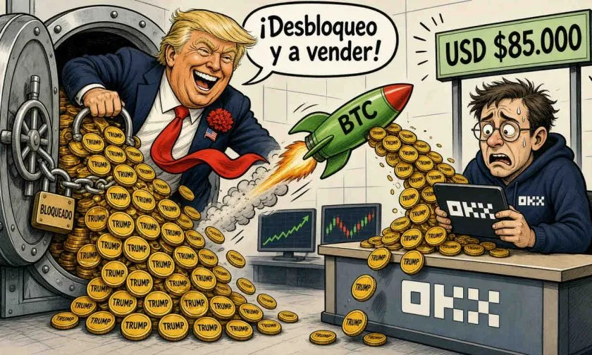 Transferencia de 8,4 millones de TRUMP a OKX coincide con aumento de Bitcoin