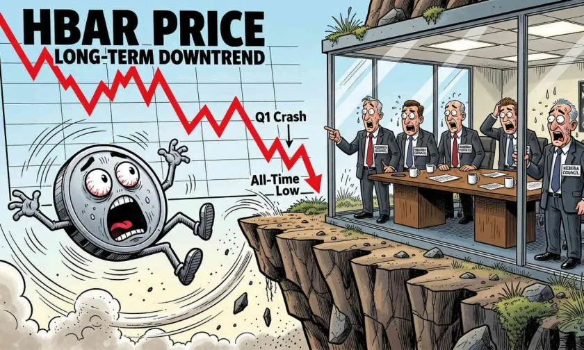 HBAR profundiza su caída un 3.4% mientras el mercado ignora a las altcoins empresariales el 8 de julio de 2026