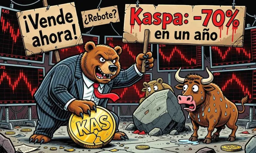 Kaspa (KAS) acumula caída del 70% en un año y se acerca a mínimos históricos