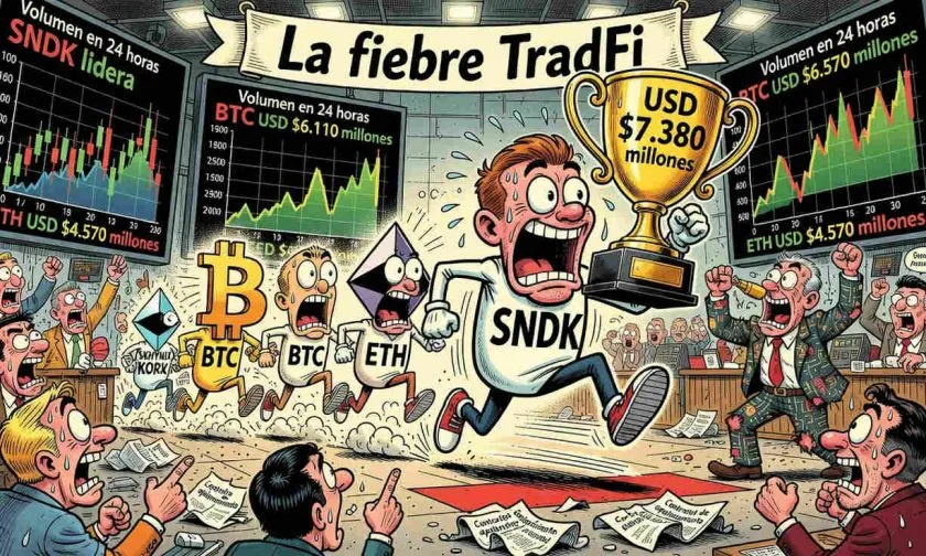 SNDK de Binance alcanza $7.380 millones en operaciones, superando a BTC y ETH