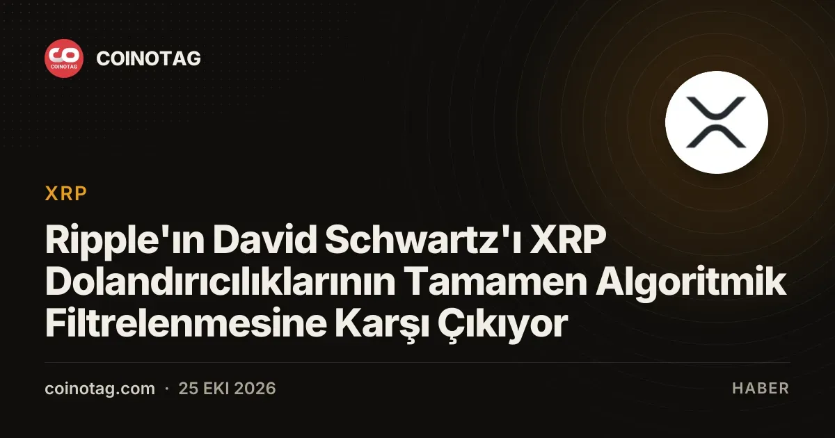 David Schwartz, XRP dolandırıcılıklarına karşı algoritmik filtrelemenin risklerine dikkat çekti