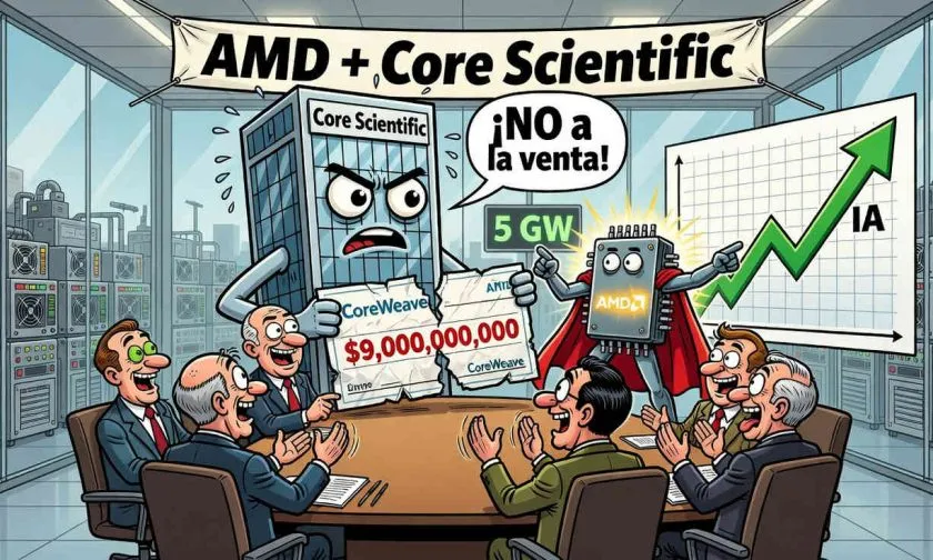 Accionistas de Core Scientific rechazan venta de USD $9.000 millones y apuestan por alianza con AMD