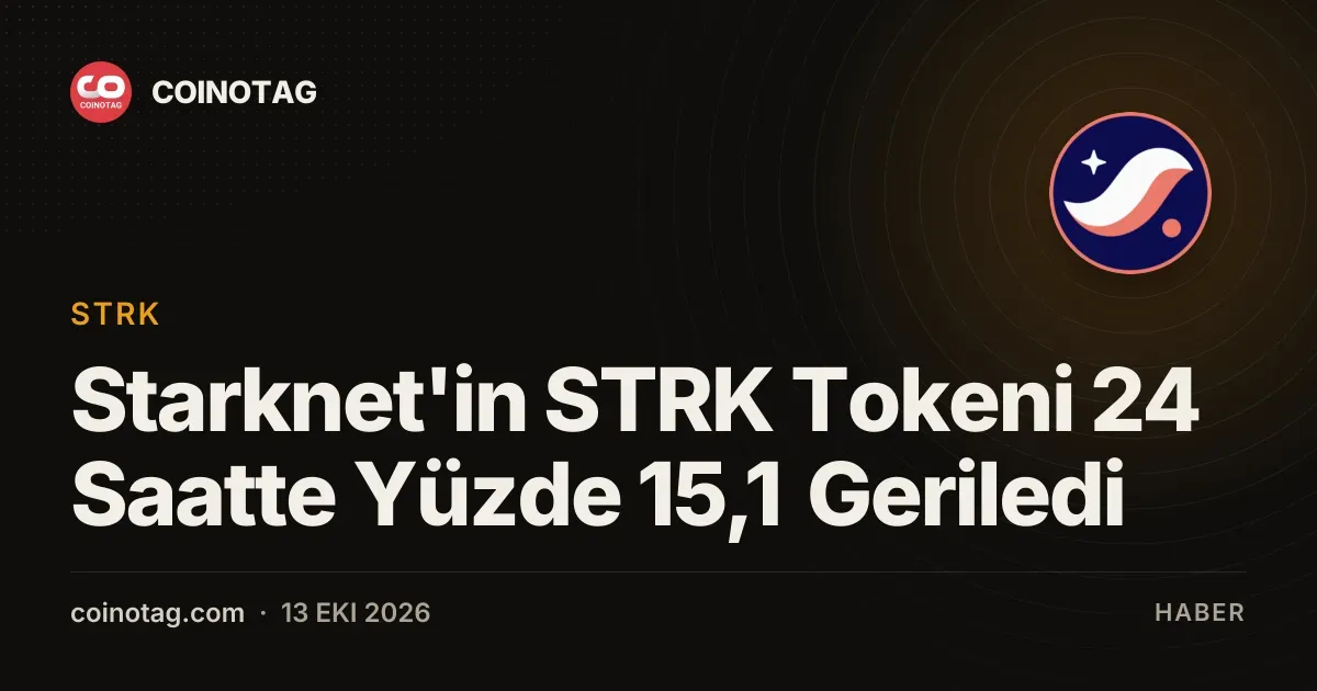 STRK tokenindeki yuzde 15,1'lik gunluk dusus 0,0868 dolara çekti