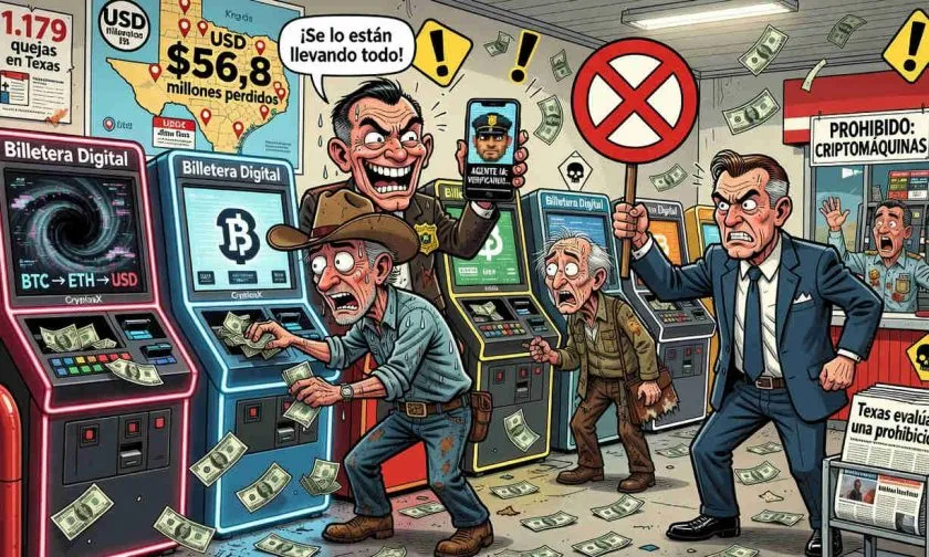 Texas evalúa prohibir los kioscos cripto tras pérdidas por USD $56,8 millones