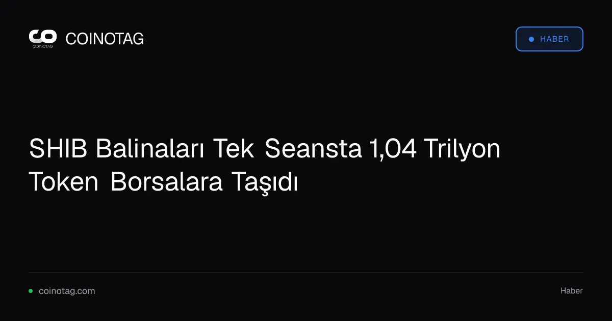 SHIB Balinaları Tek Seansta 1,04 Trilyon Token Borsalara Taşıdı