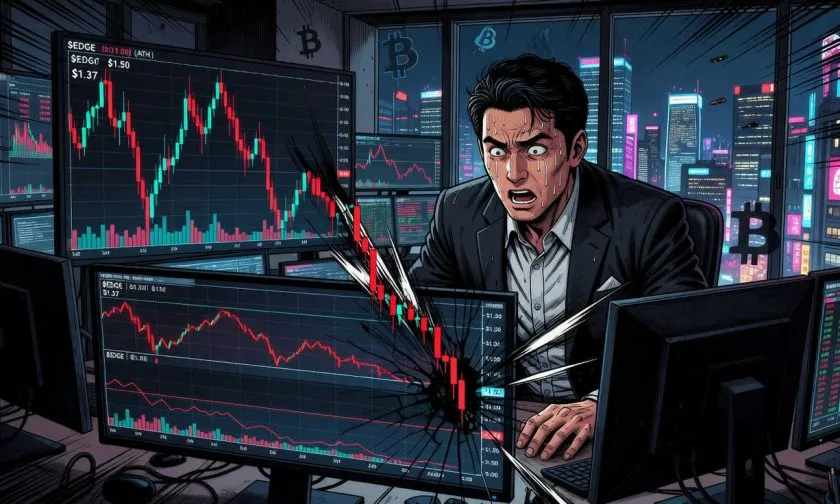 Edge cae 3,64% ante volumen menguante