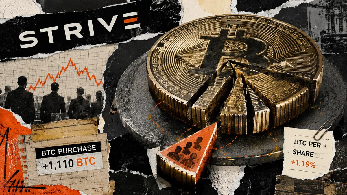 Strive's acquisition of 1,110 Bitcoin yields shareholders under 2% return