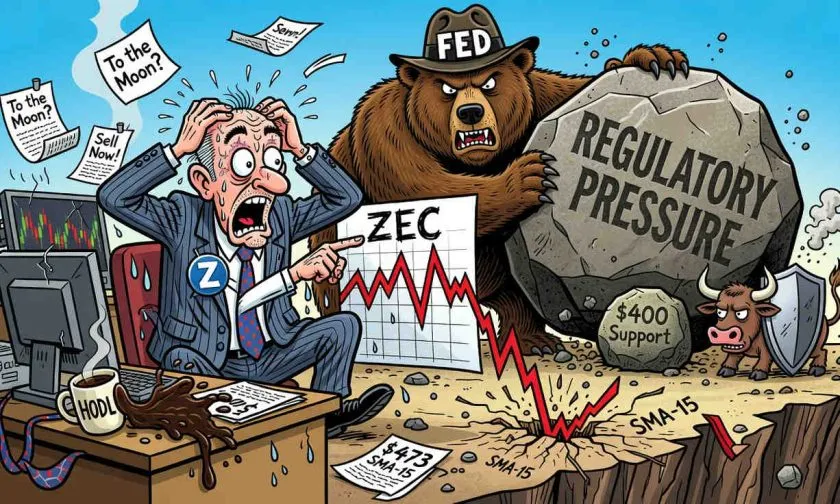 Zcash se precipita bajo los USD $430: ¿ruptura de soporte o trampa bajista previa al repunte?
