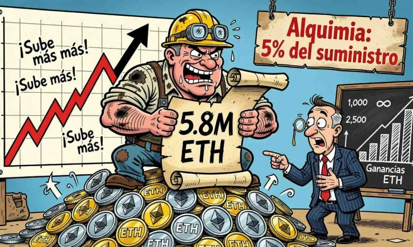 Bitmine suma 7.391 ETH y alcanza 4,8% del suministro total de Ethereum